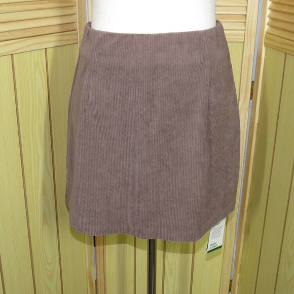 Halara Cocoa Brown High Waist Corduroy Back Zip Mini Skirt Skort Plus Size 1X - Picture 5 of 9